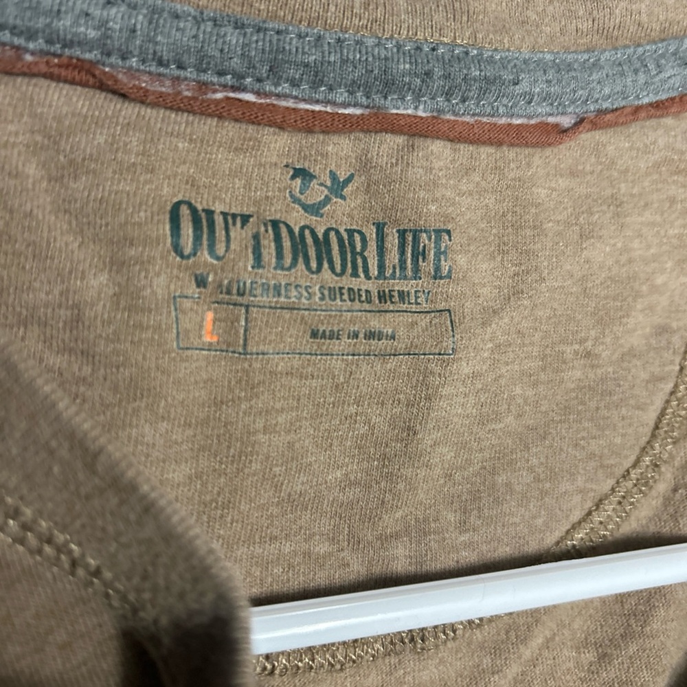 Outdoor Life Tan Sueded Henley
